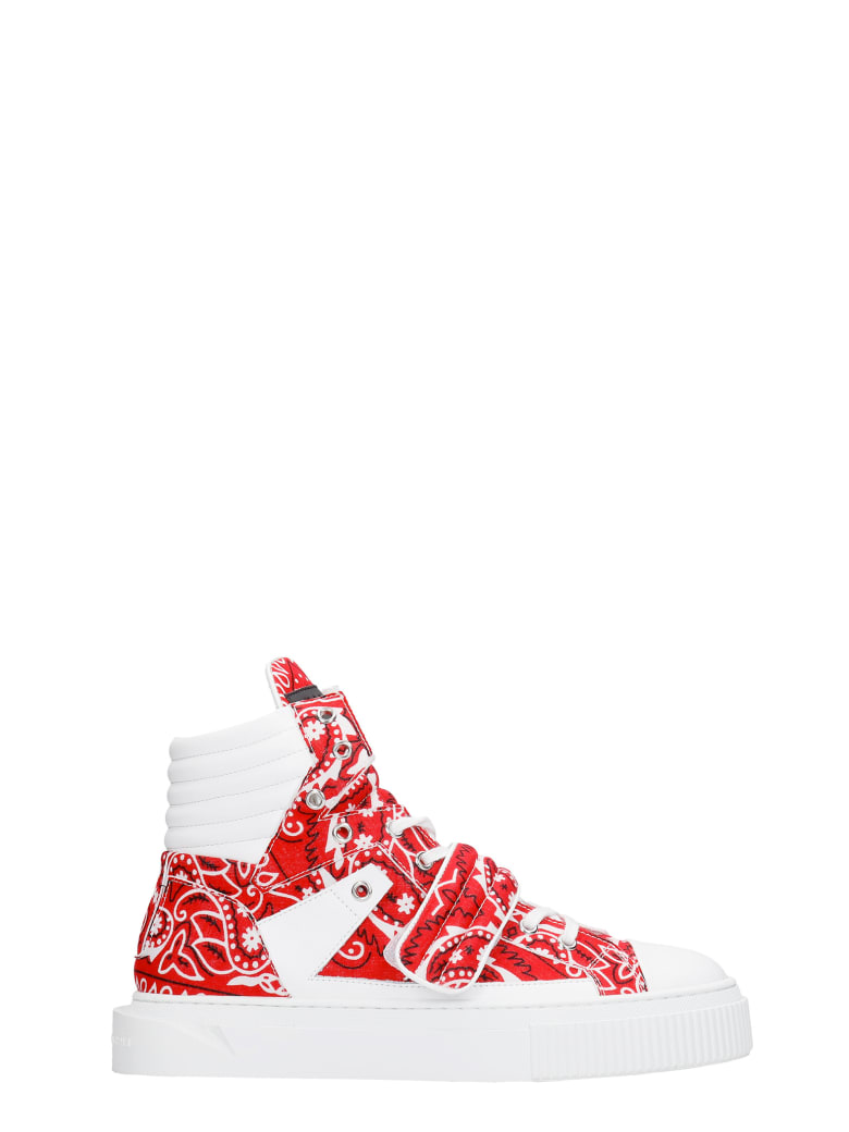 Gienchi Hypnos Sneakers In Red Leather And Fabric - red