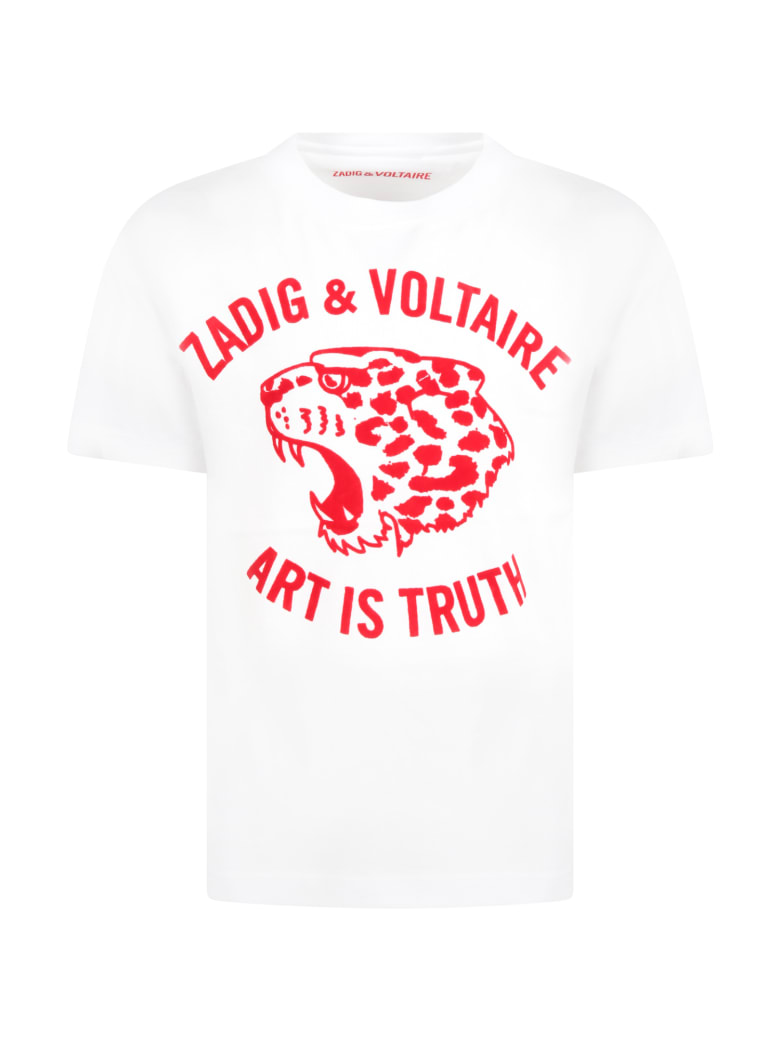 Zadig & Voltaire White T-shirt For Kids With Logo - White