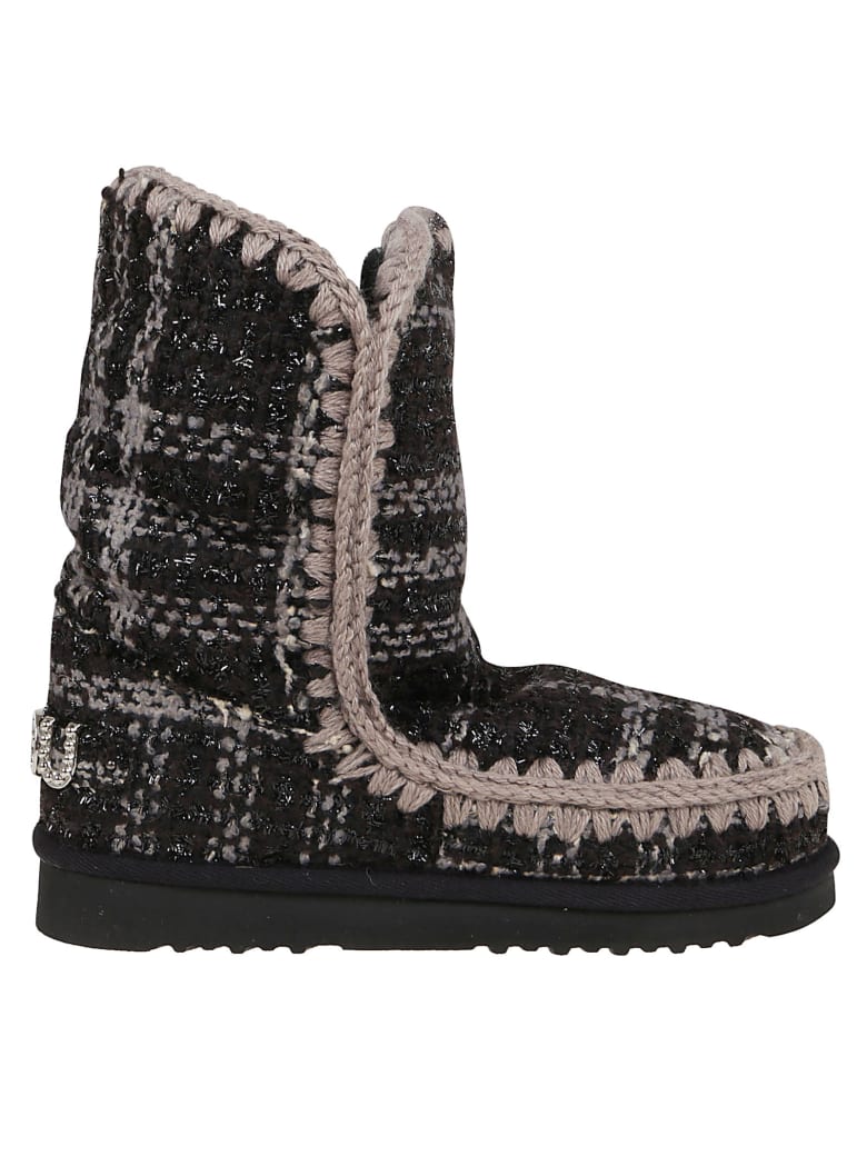 Mou Eskimo 24 Tartan - Logo Studs - Talwhb Tartan Lurex Black White