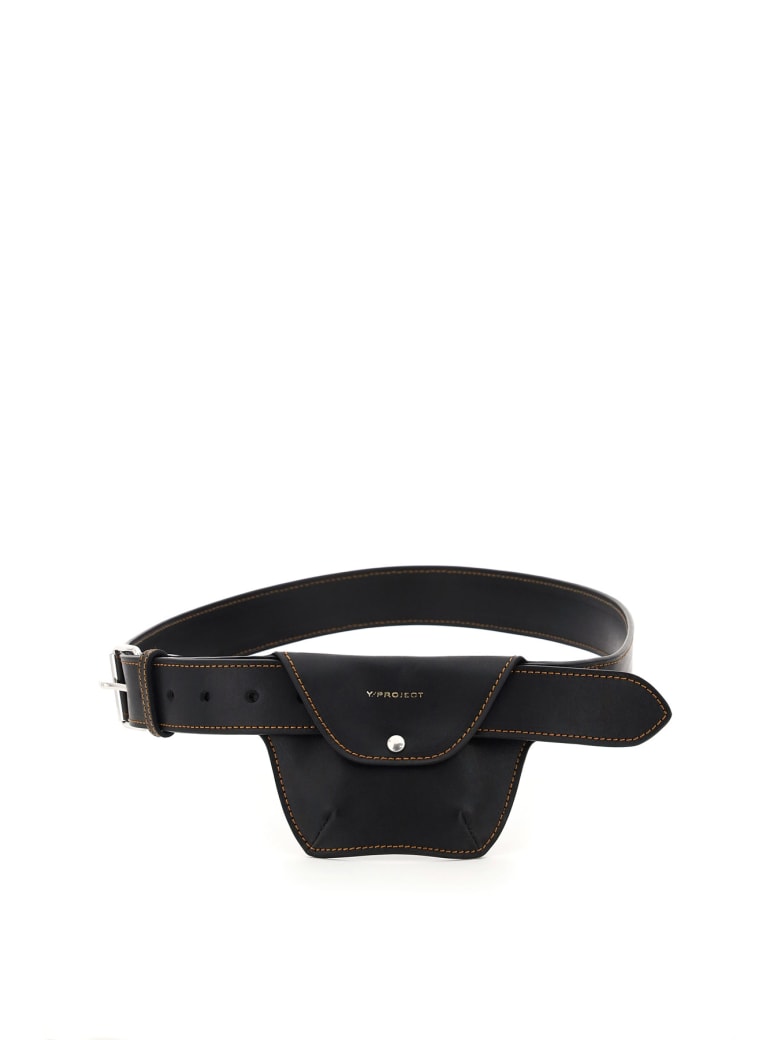 Y/Project Pocket Leather Belt - BLACK (Brown)