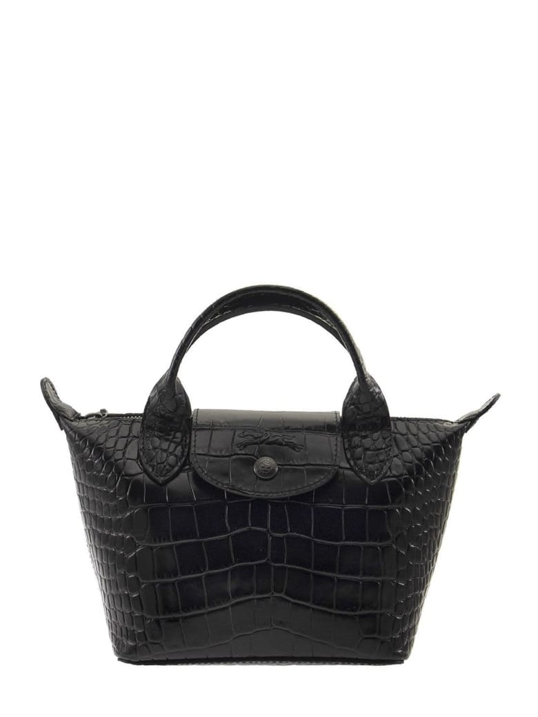 Longchamp Le Pliage Cuir - Top Handle Bag Xs - Black