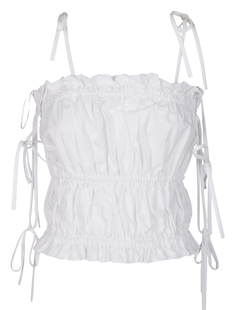 MSGM White Cotton Tank Top - Bianco