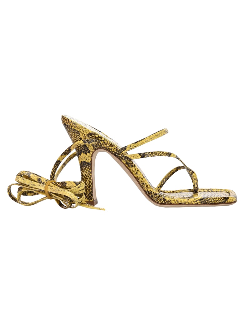 Paris Texas Snake Print Sandals - Giallo