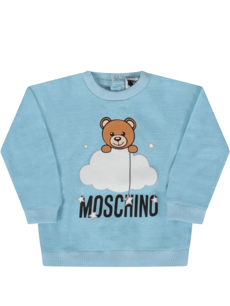 light blue moschino jumper