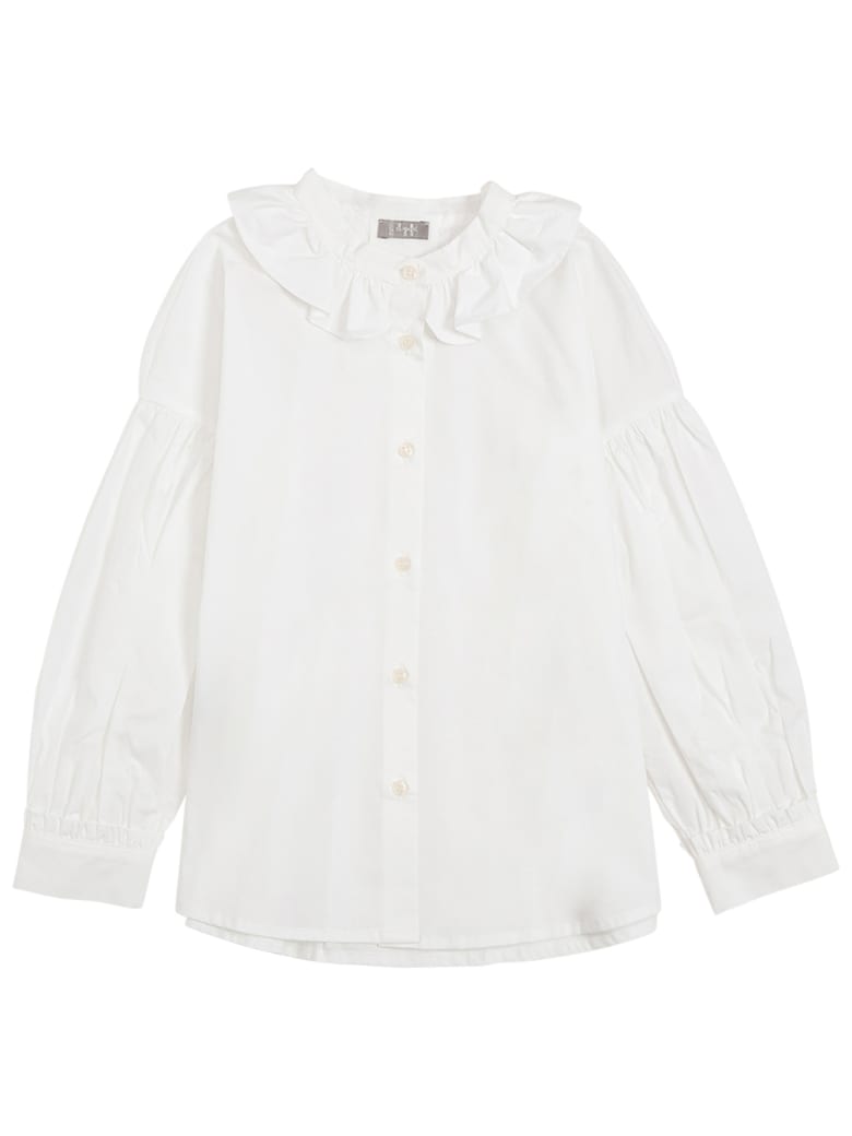Il Gufo White Cotton Shirt With Ruffles - White