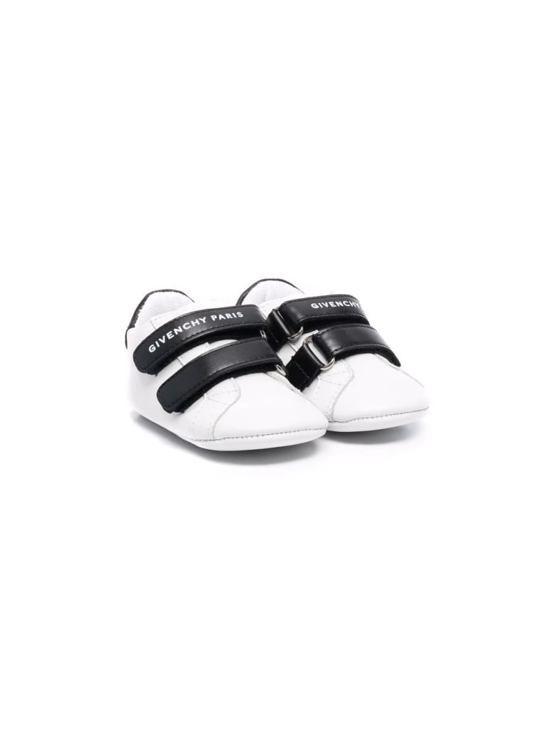 Givenchy White And Black Baby Sneakers With Logo - Black/white