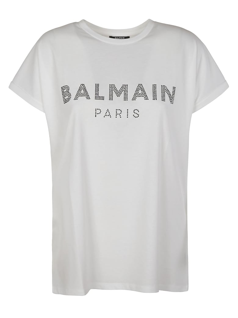 Balmain Studded Logo T-shirt - White