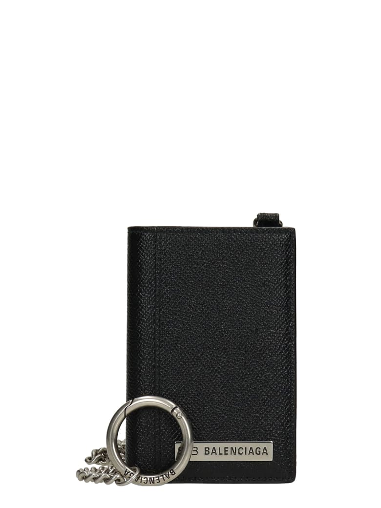 Balenciaga Wallet In Black Leather - Nero