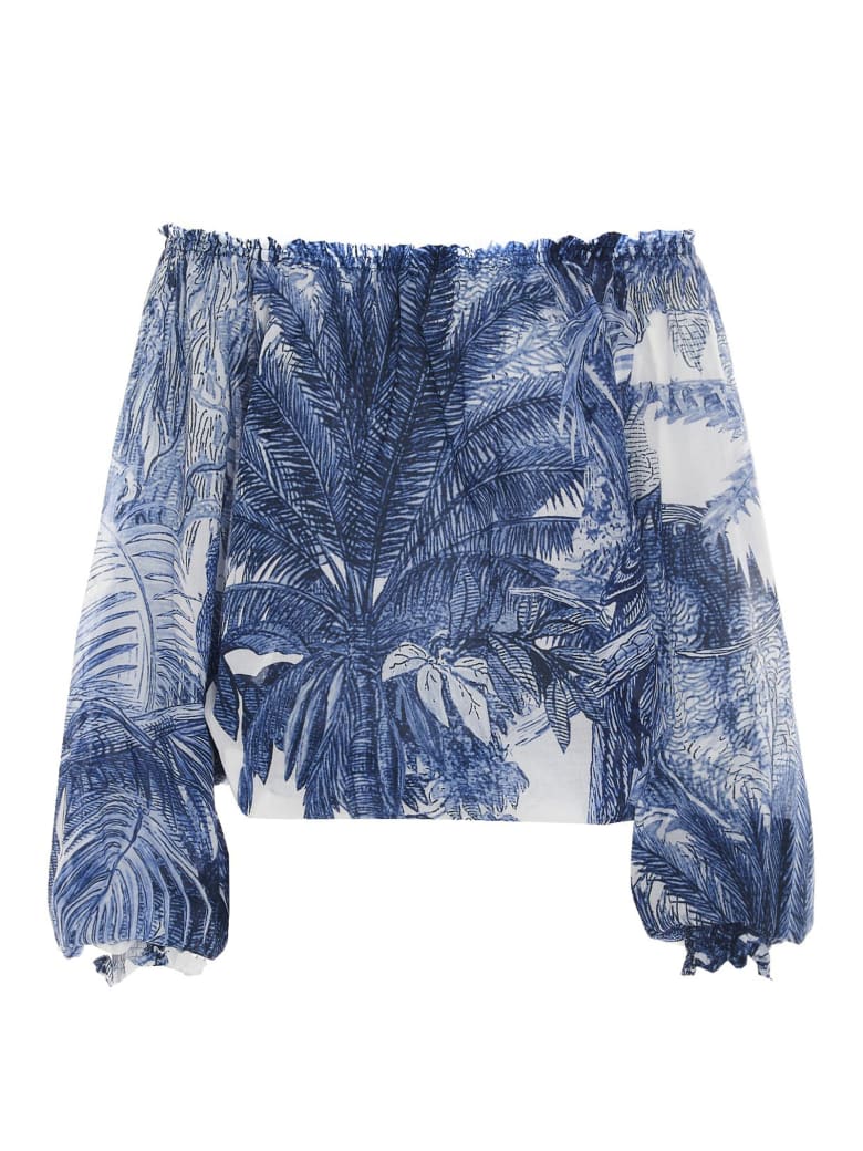 For Restless Sleepers 'huge Jungle' Blouse - Blu