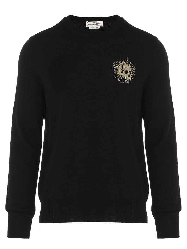 Alexander McQueen 'skull' Sweater - Black/gold