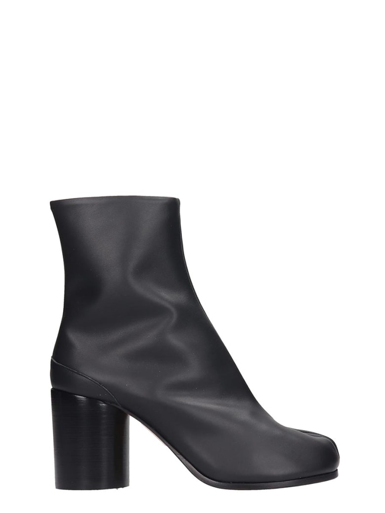 Maison Margiela Tabi High Heels Ankle Boots In Black Leather | italist