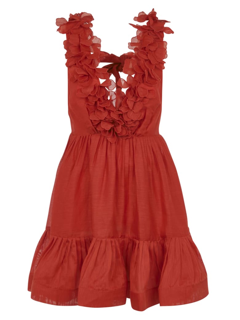 Zimmermann Floral Applique Sleeveless Dress