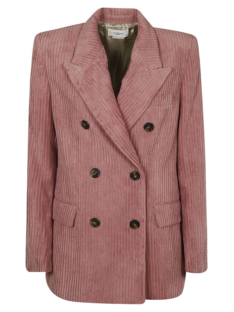 Isabel Marant Ribbed Double-breasted Blazer - Rosewood Pink