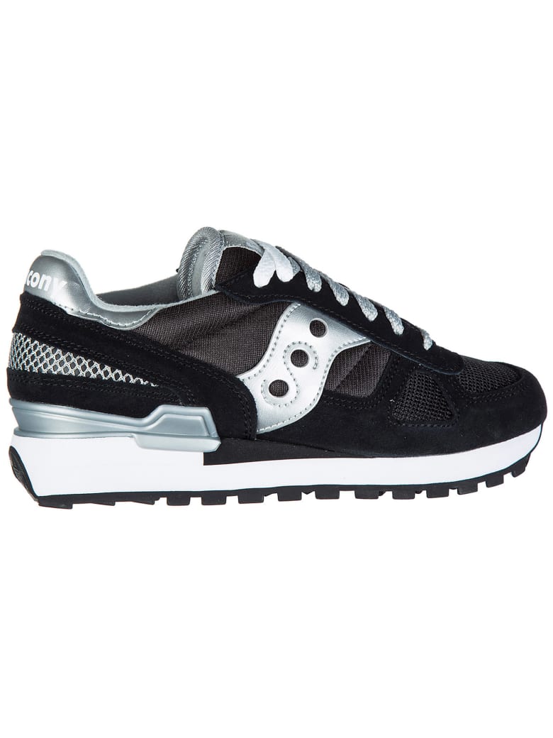 Saucony Saucony Shoes Suede Trainers Sneakers Shadow O - Black / Silver ...