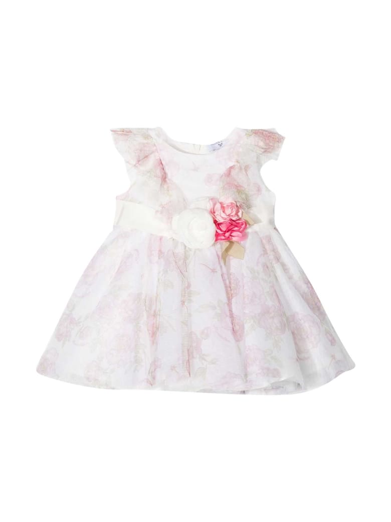 Monnalisa Floral Dress - Bianco