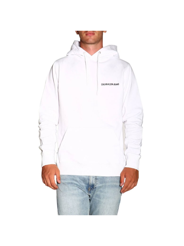 white calvin klein hoodie mens