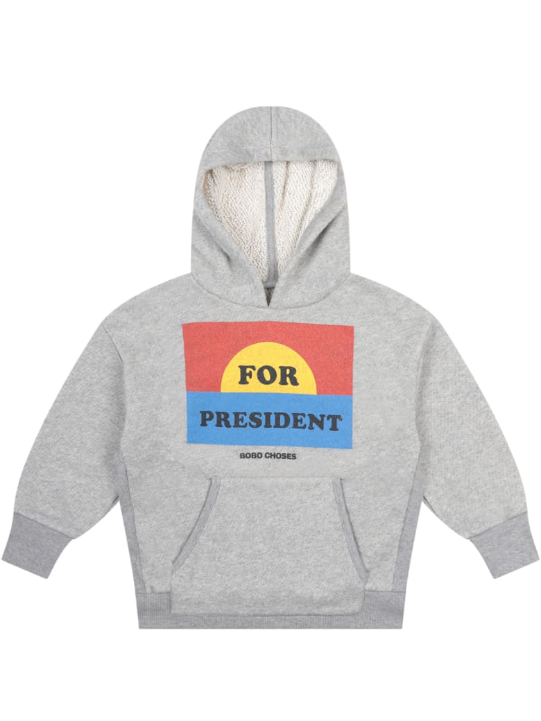 Bobo Choses Grey Sweatshirt For Boy With Writing - Grey