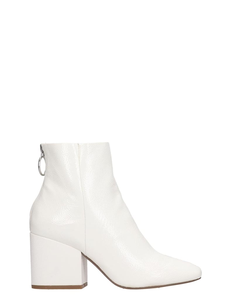 white patent ankle boots