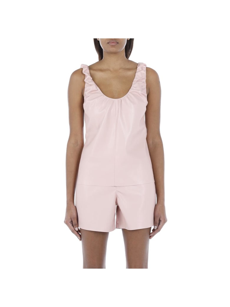 Nanushka Yael Vegan Leather Tank Top - Pink