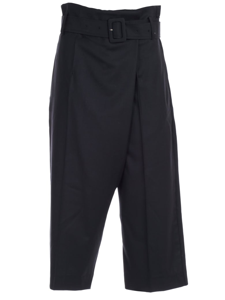 Eudon Choi Pants High Waist W/belt - Navy