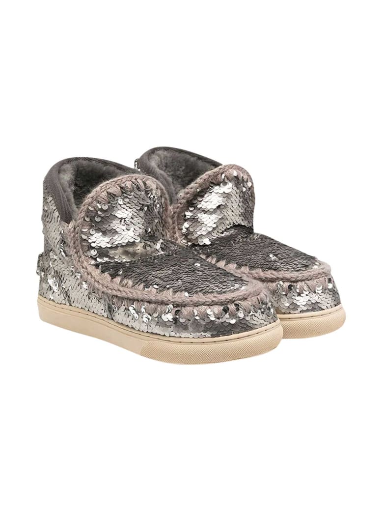 Mou Silver Teen Eskimo Boots - Silver