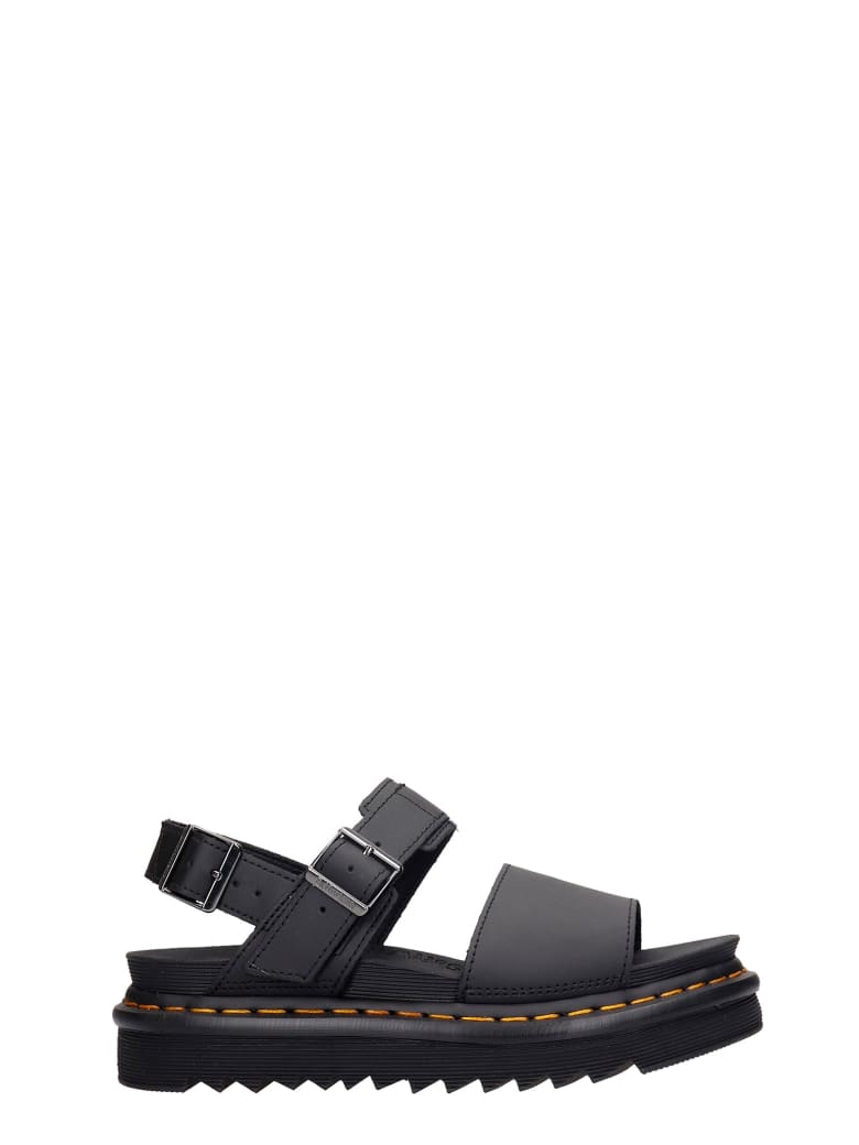 dr martens voss sandals black and white