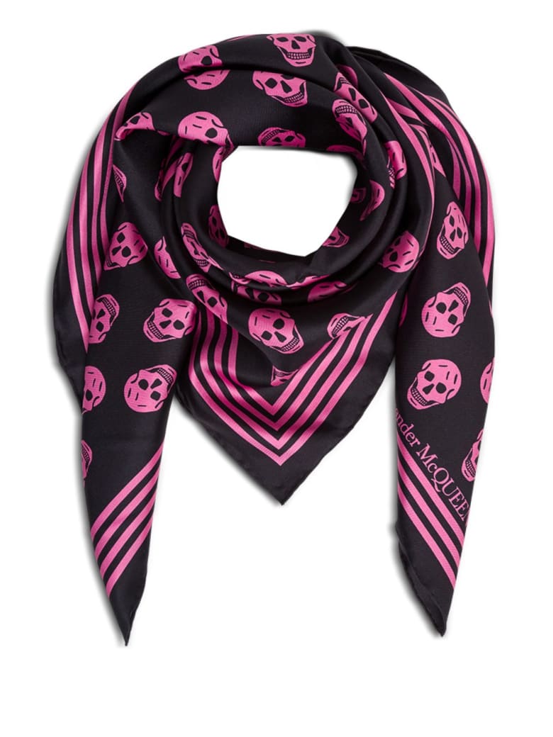 alexander mcqueen silk skull scarf