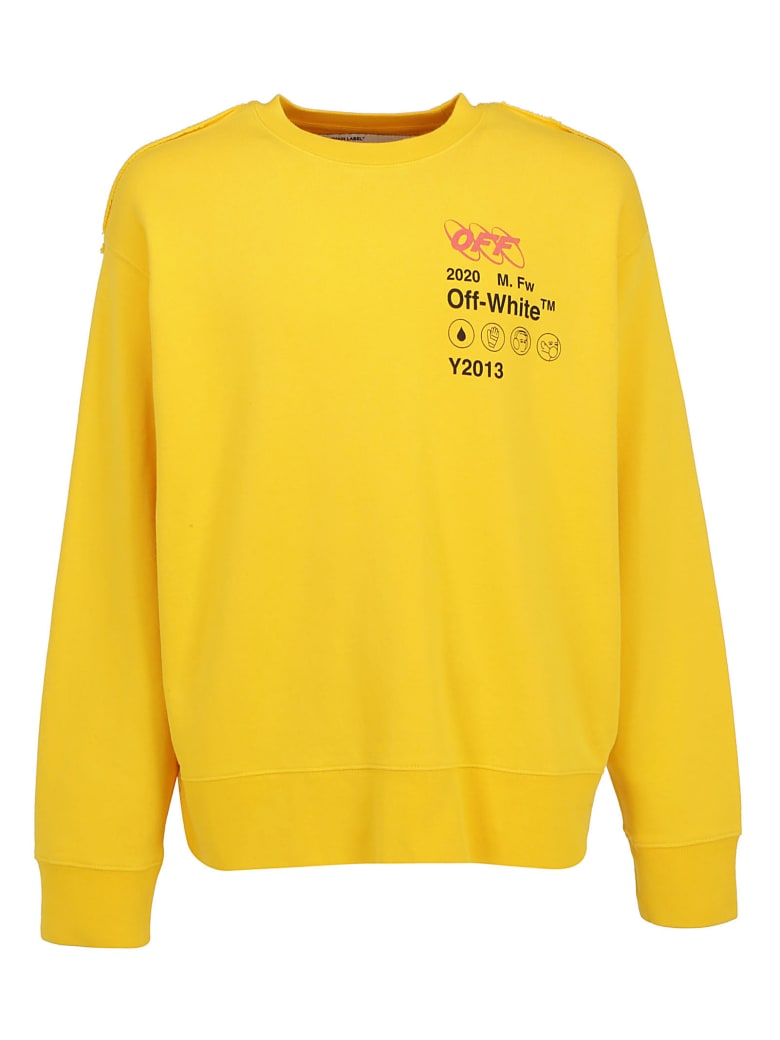 yellow and white sweatshirt