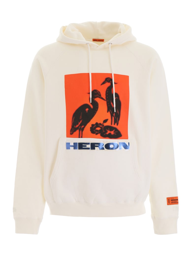 heron preston white hoodie