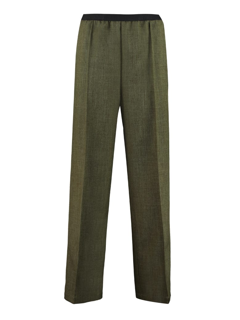 Plan C Elasticated Waist Trousers - green