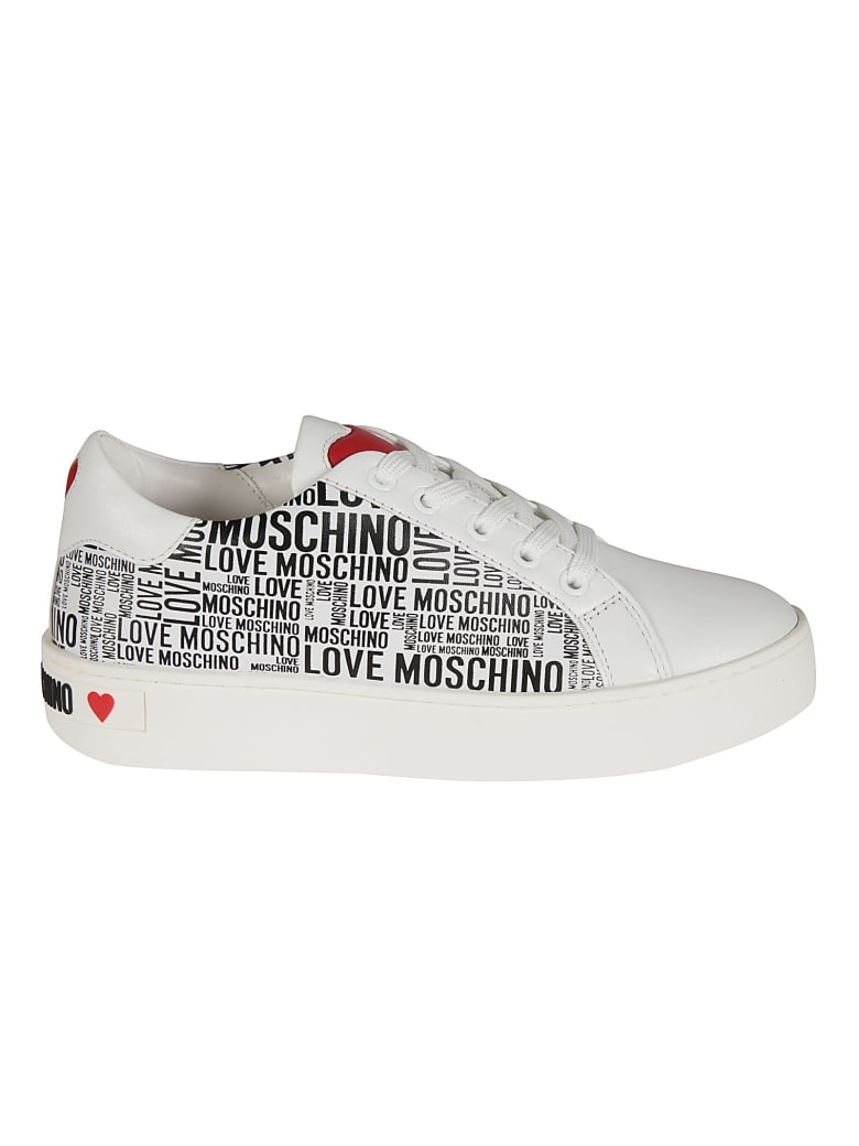 Love Moschino Logo Printed Sneakers - White