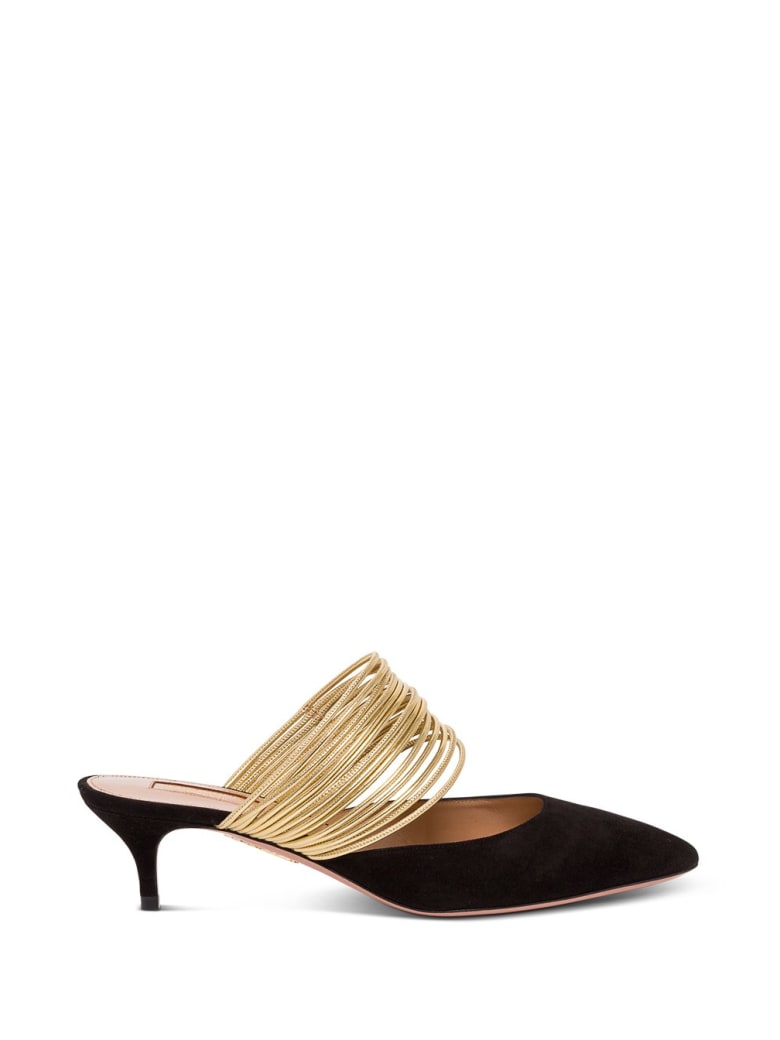 Aquazzura Rendez Vous Suede Mules - Black