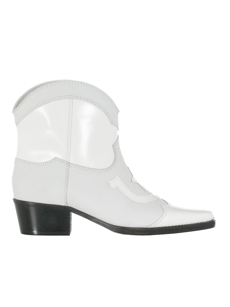 white ganni boots