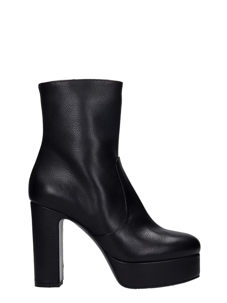 The Seller High Heels Ankle Boots In Black Leather - black