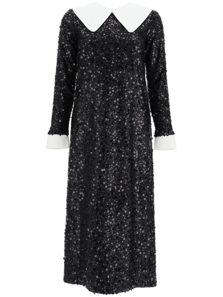 In The Mood For Love Sequined Midi Dress - BLACK (Black)