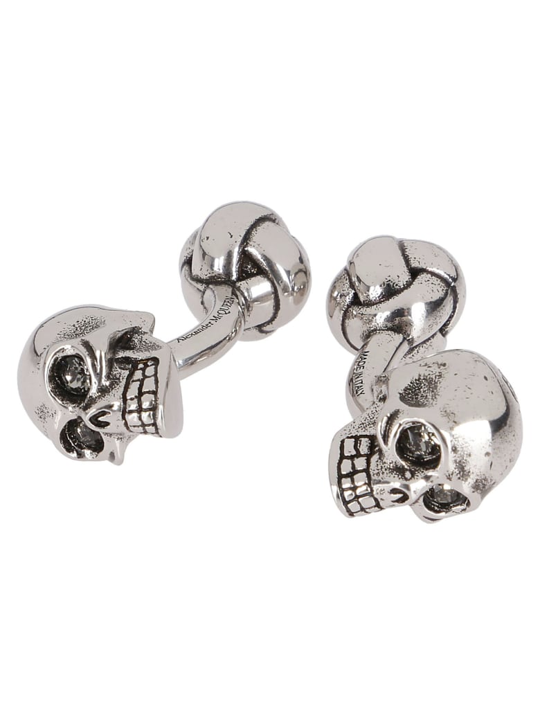 Alexander McQueen Silver-tone Brass 3d Skull Cufflinks - 0446+SW.B.DIAMOND