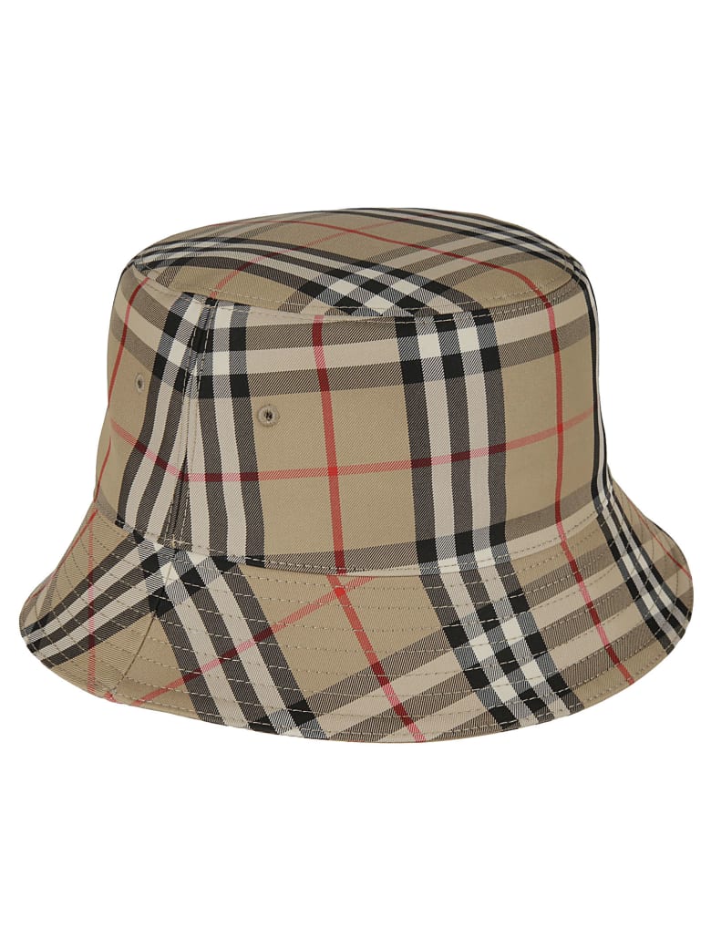 Burberry Heavy Cotton Check 2 Panel Bucket Hat - Archive Beige