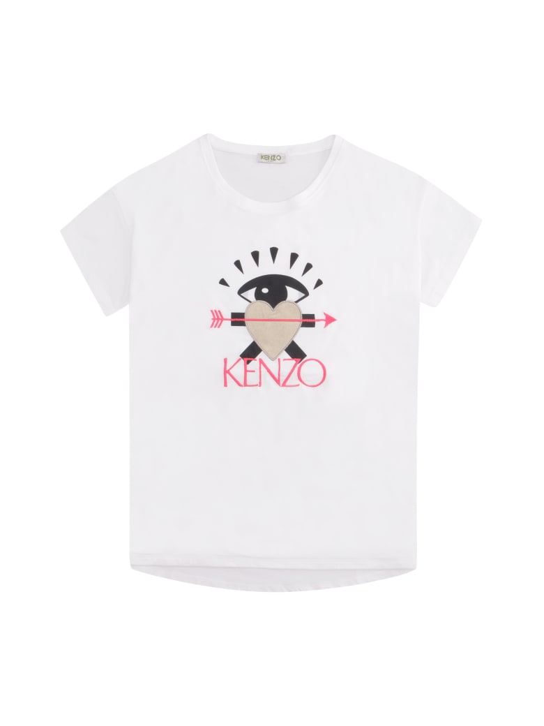 Kenzo Kids Cotton Crew-neck T-shirt - White