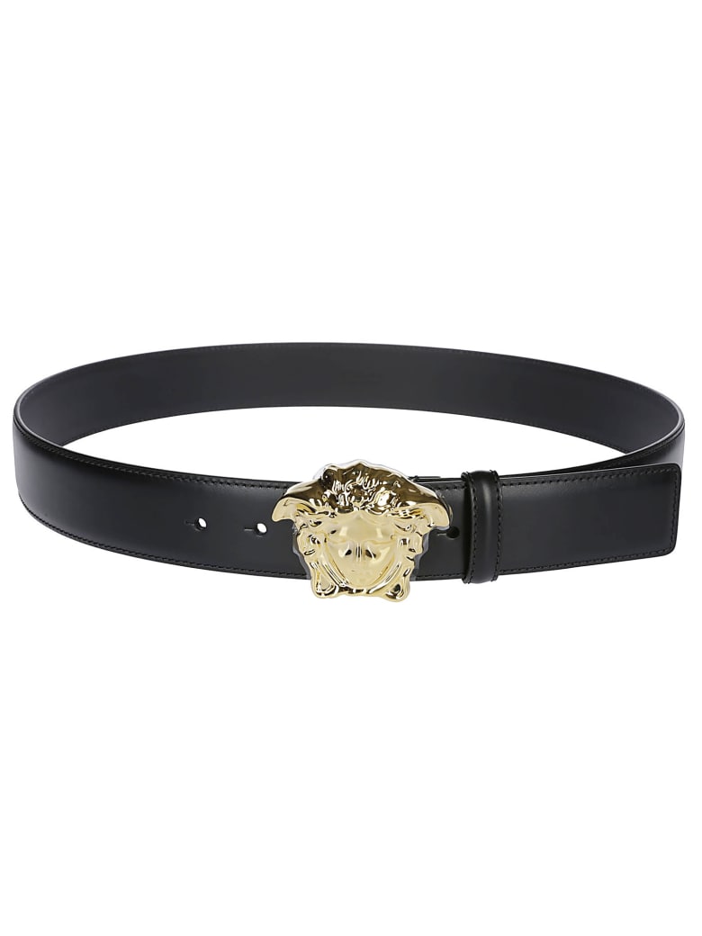Versace Versace Black Leather Belt - BLACK GOLD - 10976301 | italist