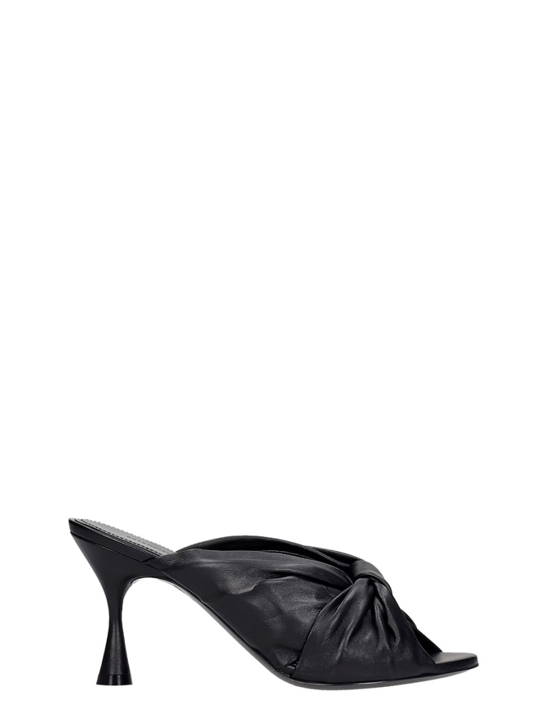 Balenciaga Sandals In Black Leather - black