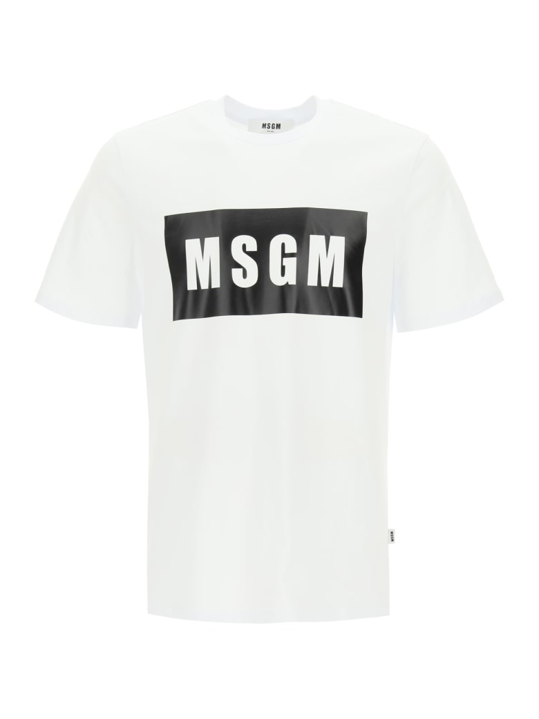 MSGM Logo Box T-shirt - OFF WHITE (White)
