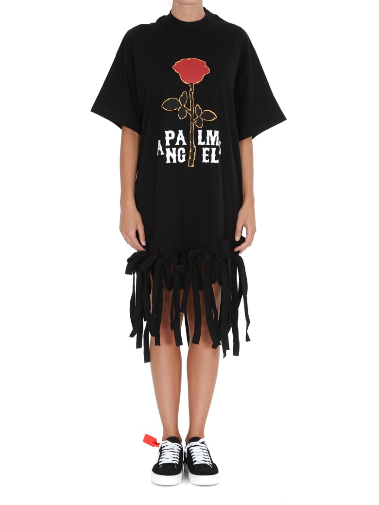 Palm Angels Rose Knot Dress - Black White