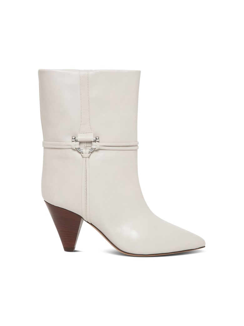 Isabel Marant Lilet Boots In Smooth Leather - White