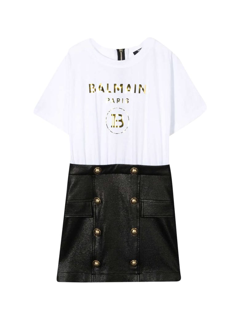 Balmain White T-shirt Dress - Bianco/nero