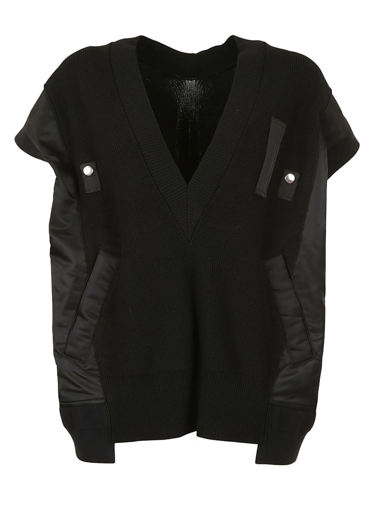 Sacai Knit X Nylon Twill Pullover - 001