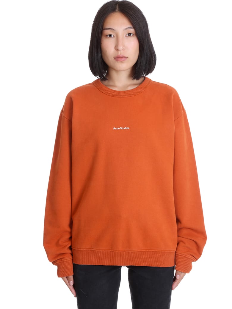Acne Studios Fierra Stamp Sweatshirt In Orange Cotton - orange