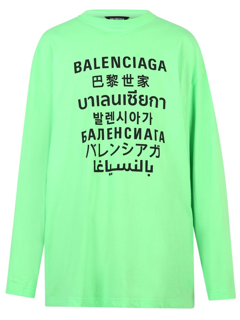 Balenciaga Branded T-shirt - Verde