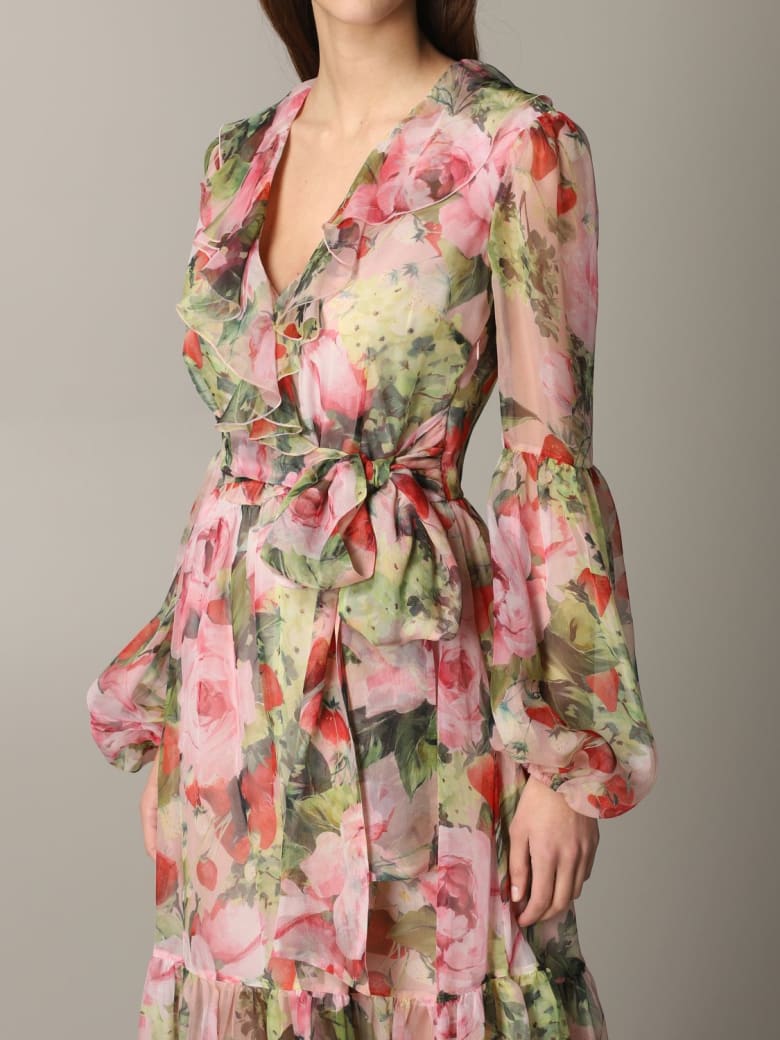 patterned chiffon dress