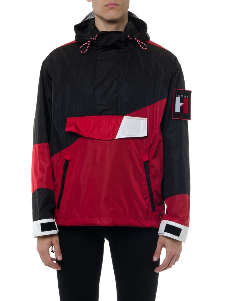 black and red tommy hilfiger jacket