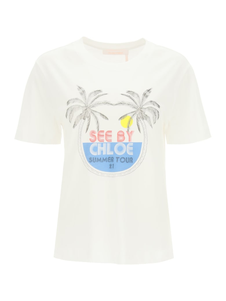 See by Chloé Summer Tour Print T-shirt - Bianco